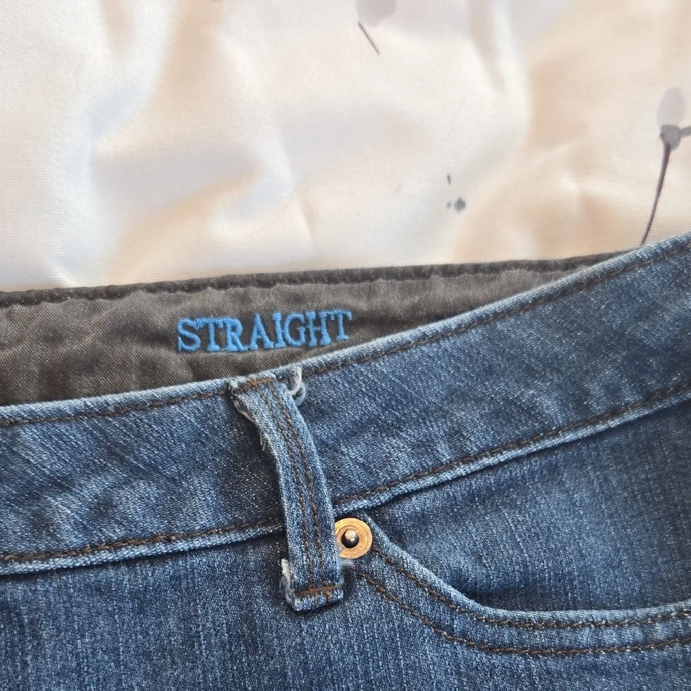 Classic Dark Blue Straight Leg Jeans - Picture 3 of 11